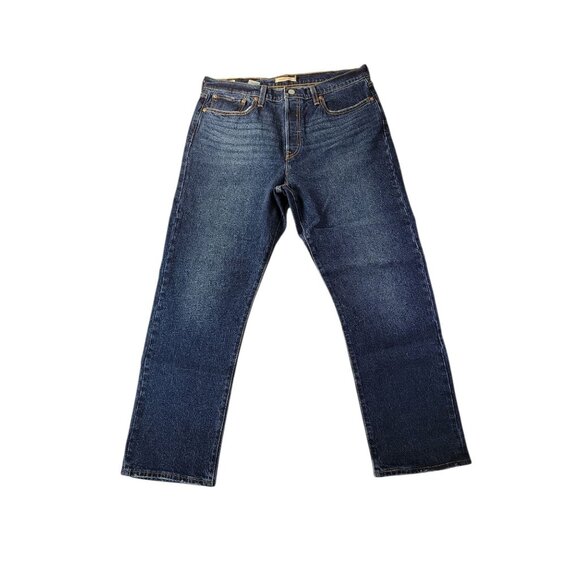 Levi’s Womens Wedgie Straight Jeans 32 Blue High Rise Button Fly Premium Denim - Picture 1 of 13